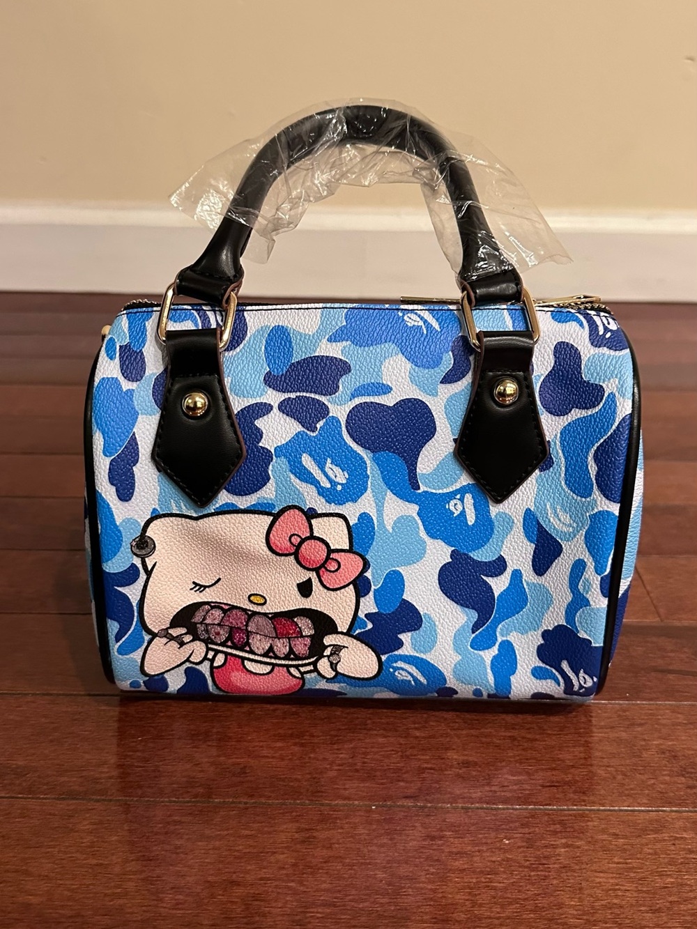 Blue Camo Satchel with Grillz